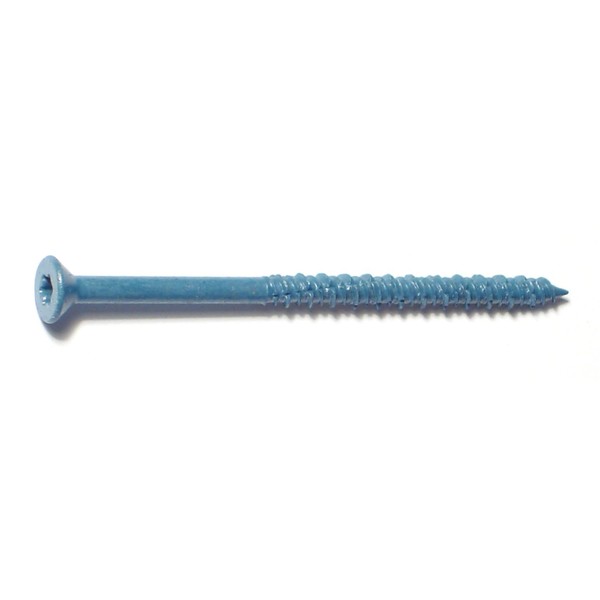 Torquemaster Masonry Screw, 3/16" Dia., Flat, 3 1/4 in L, Steel Blue Ruspert, 100 PK 54243